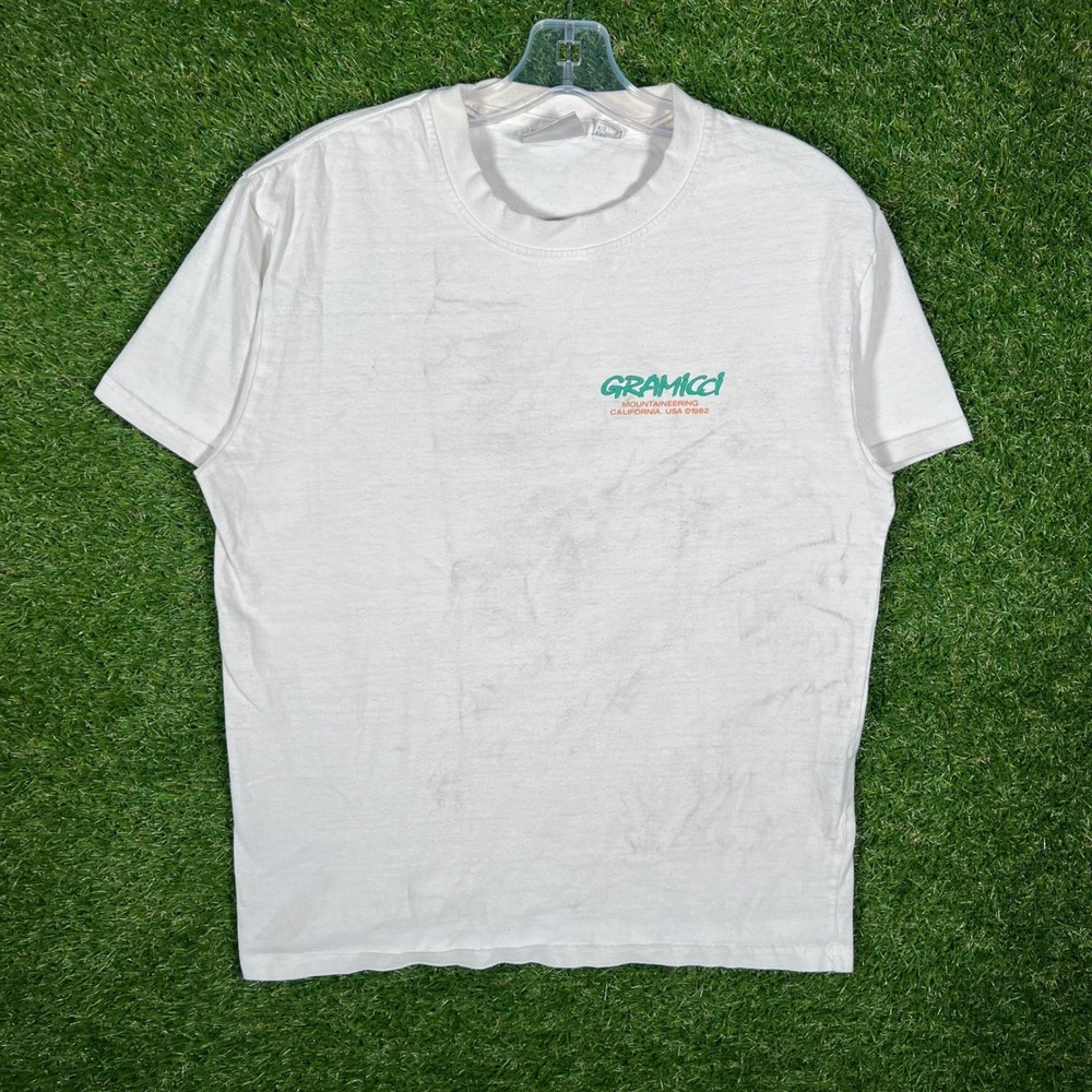 Gramicci Mountaineering California USA 1982 Graphic T-Shirt White XS